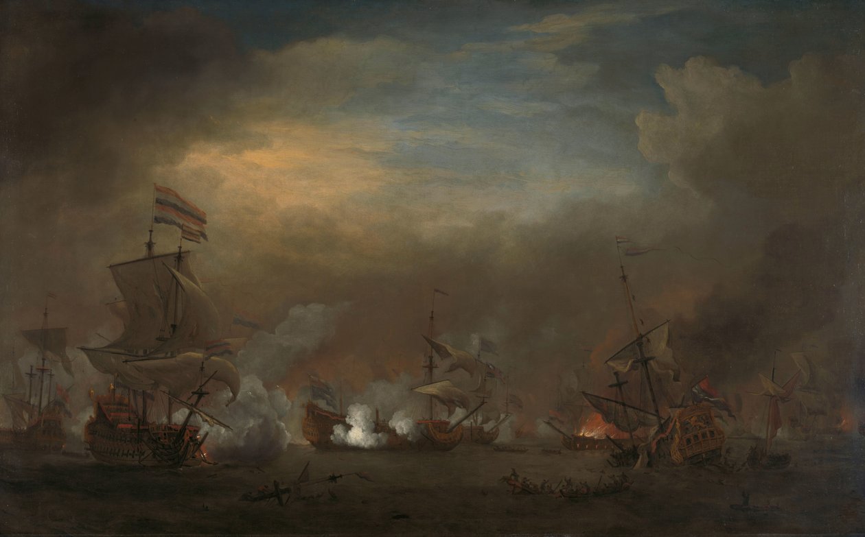 Begegnung während der Schlacht von Kijkduin von Willem van de Velde (II)