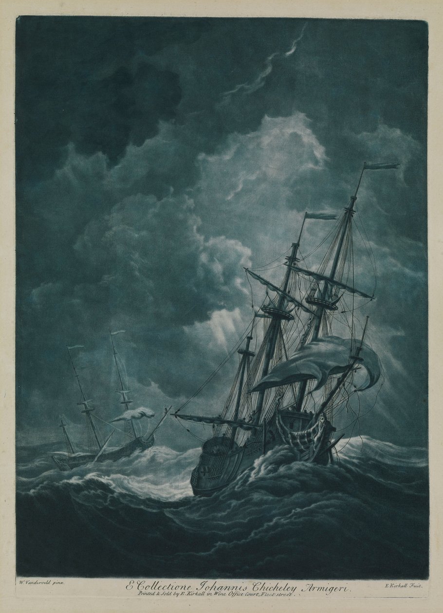 Ein Schiff in einem Sturm von Willem van de the Elder Velde