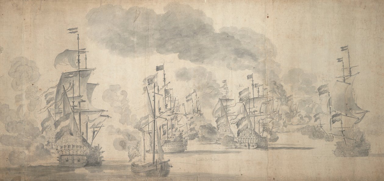 Die Schlacht von Solebay, 28. Mai - 7. Juni 1672 von Willem van de the Elder Velde