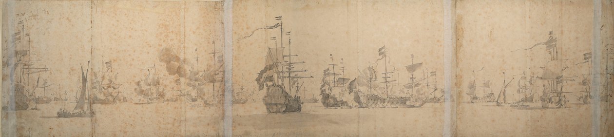 Die niederländische Flotte vor der Küste Hollands im November 1664 von Willem van de the Elder Velde