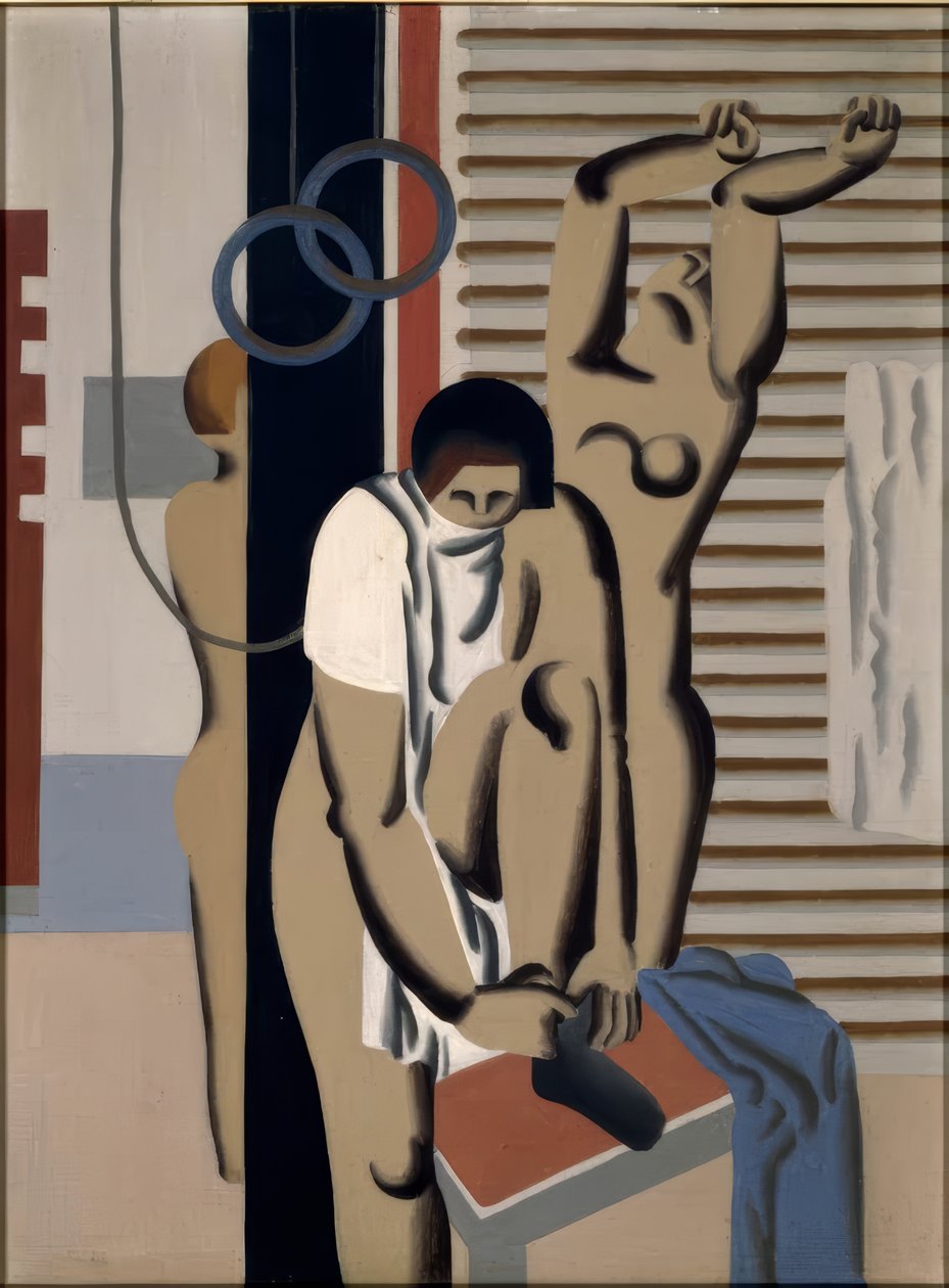 Frauen im Turnraum von Willi Baumeister