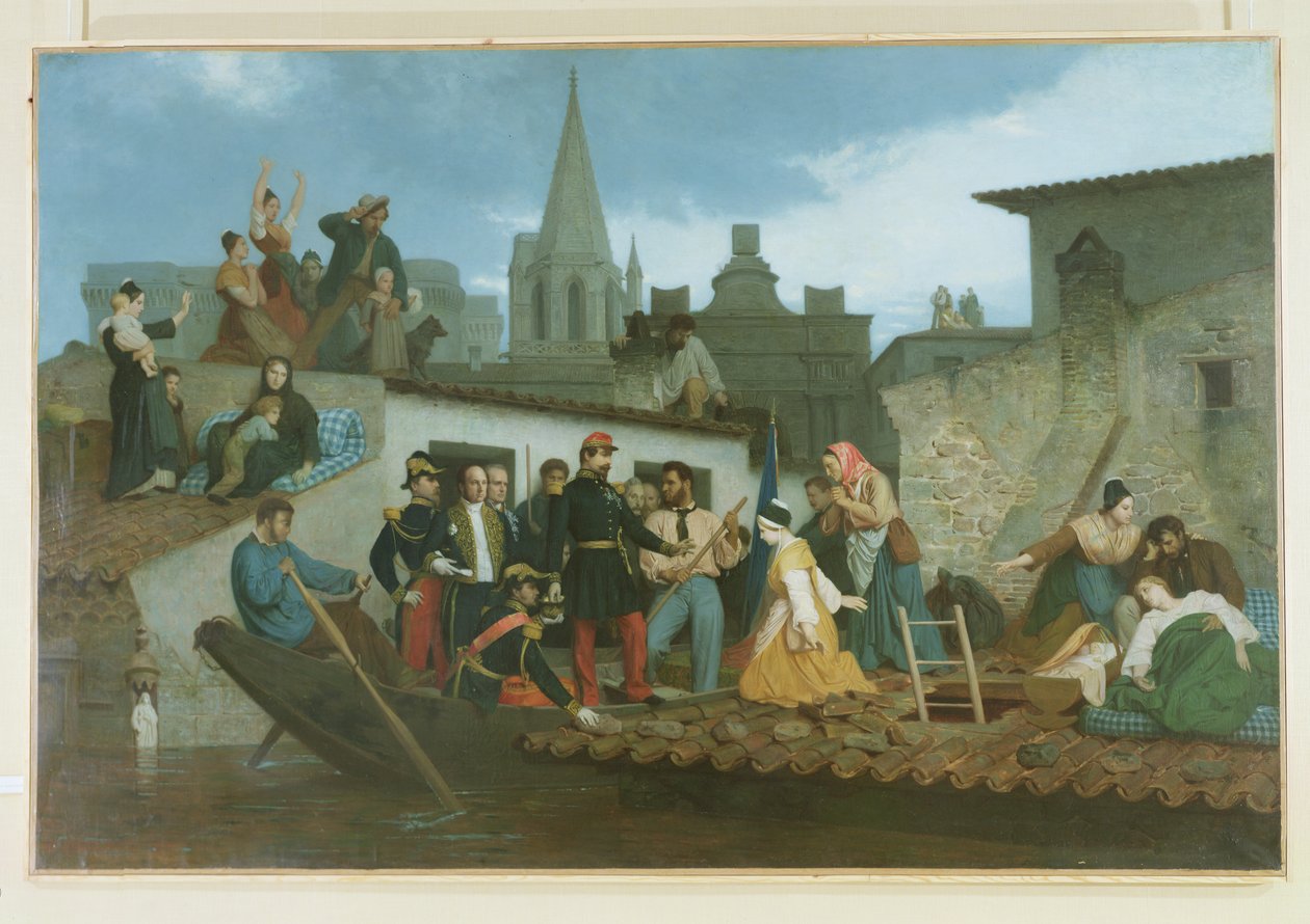 Napoleon III. (1808-73) besucht die Flutopfer von Tarascon im Juni 1856, 1856 von William Adolphe Bouguereau