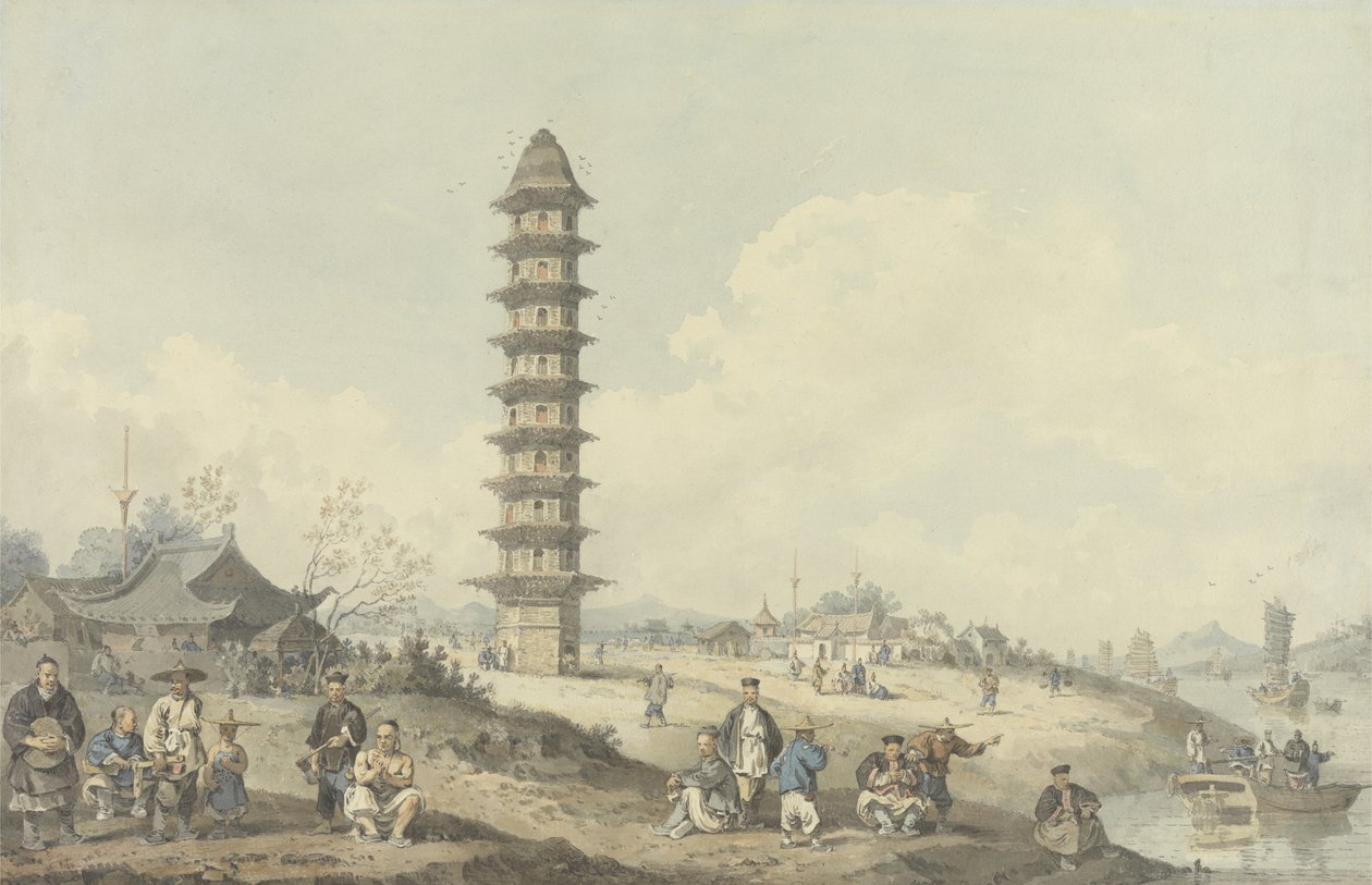 Stadt Lin Tsin, Shantung, mit Blick auf den großen Kanal von William Alexander