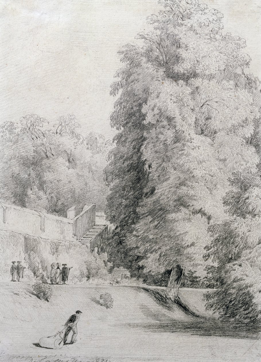 New College Garten, 1821 von William Alfred Delamotte