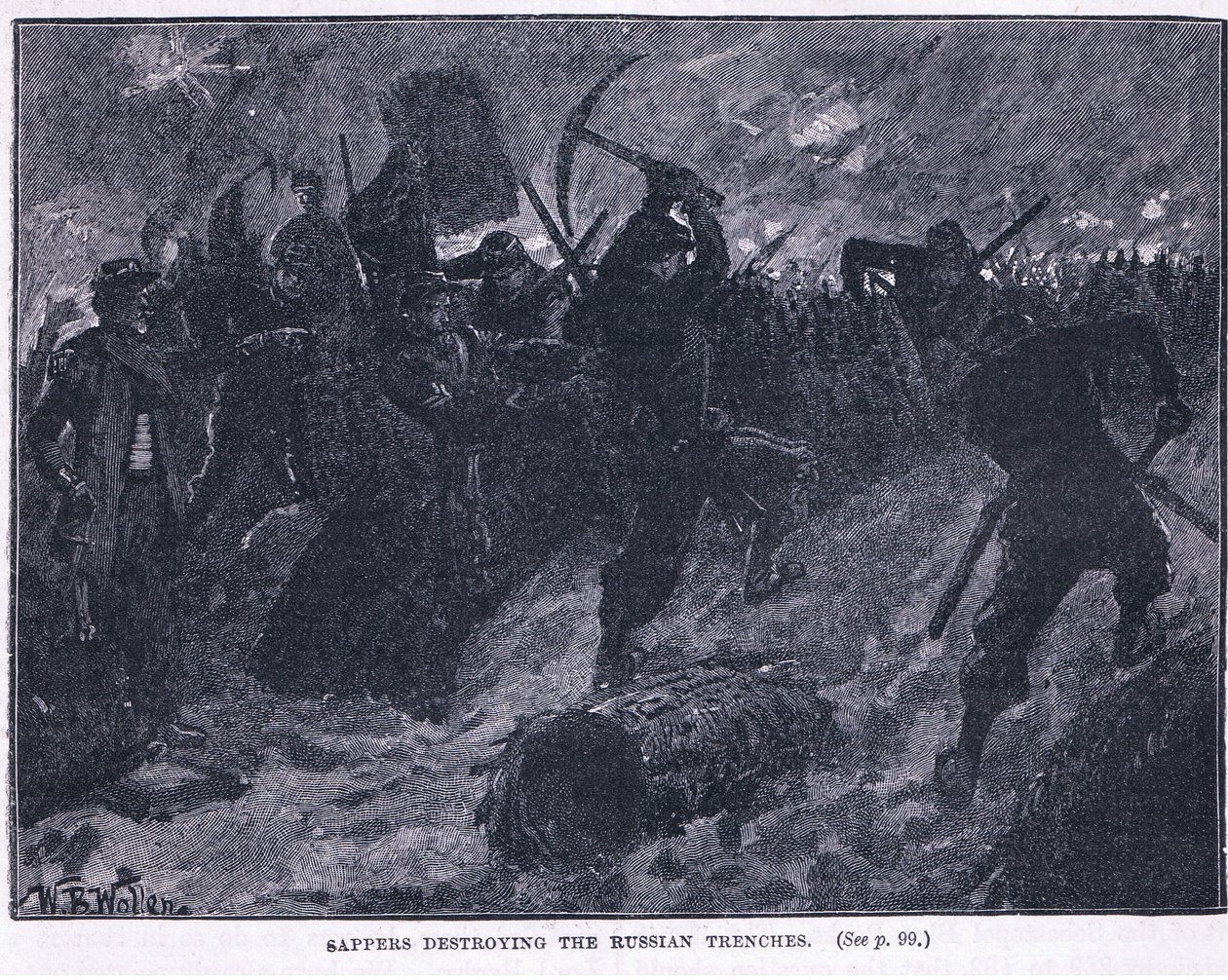 Pioniere zerstören die russischen Schützengräben von William Barnes Wollen