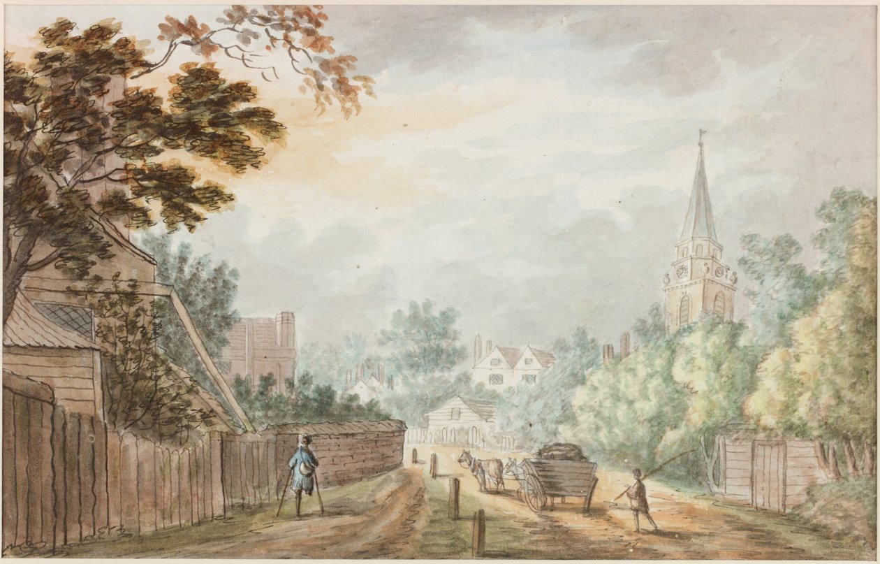 Ansicht in der Gasse in der Nähe von Battersea Fields von William Beilby