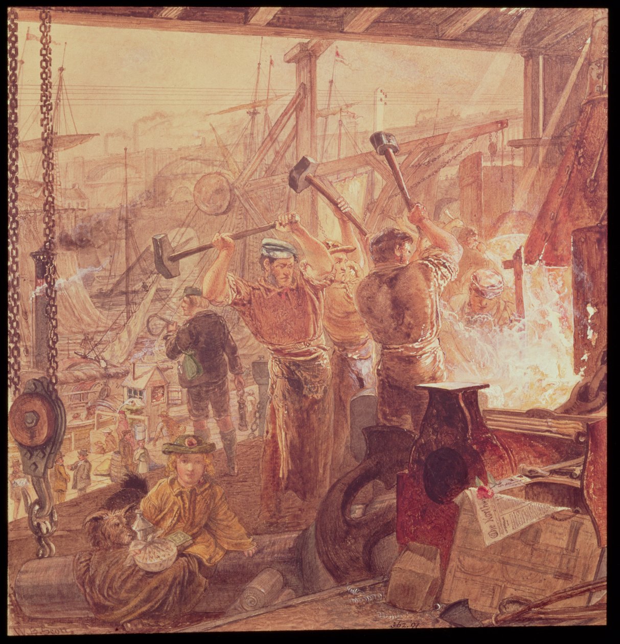 Industrie am Tyne: Eisen und Kohle von William Bell Scott