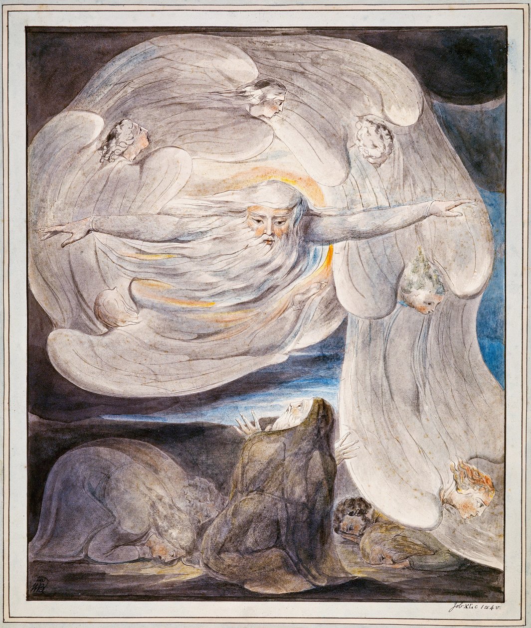 Hiob bekennt seine Vermessenheit vor Gott von William Blake