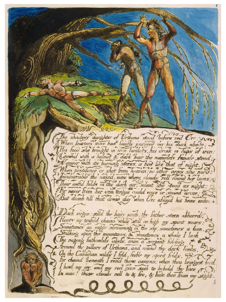 Amerika eine Prophezeiung, Kopie, Platte 03 von William Blake