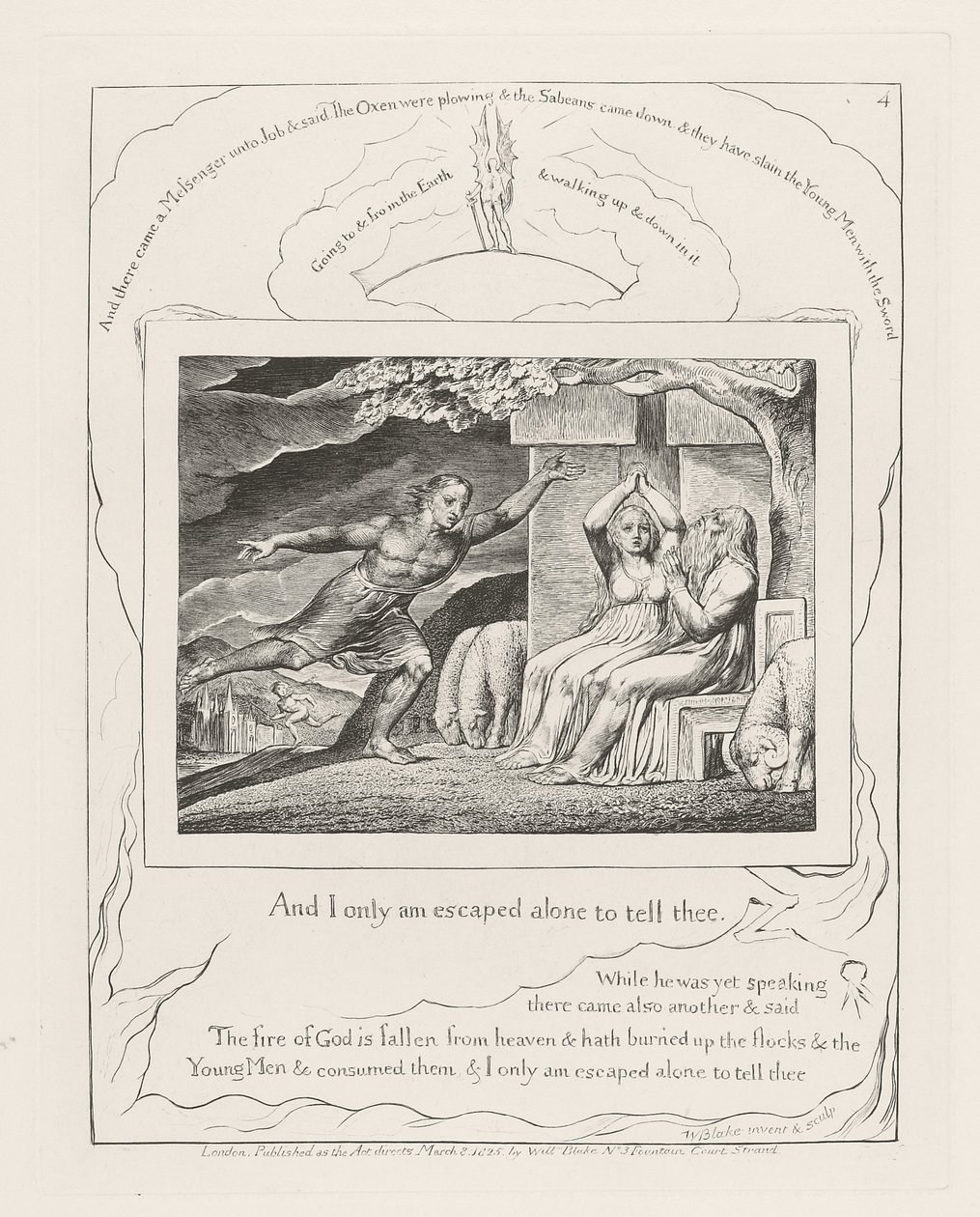 Und ich allein bin entkommen, um es dir zu erzählen., 1825 von William Blake