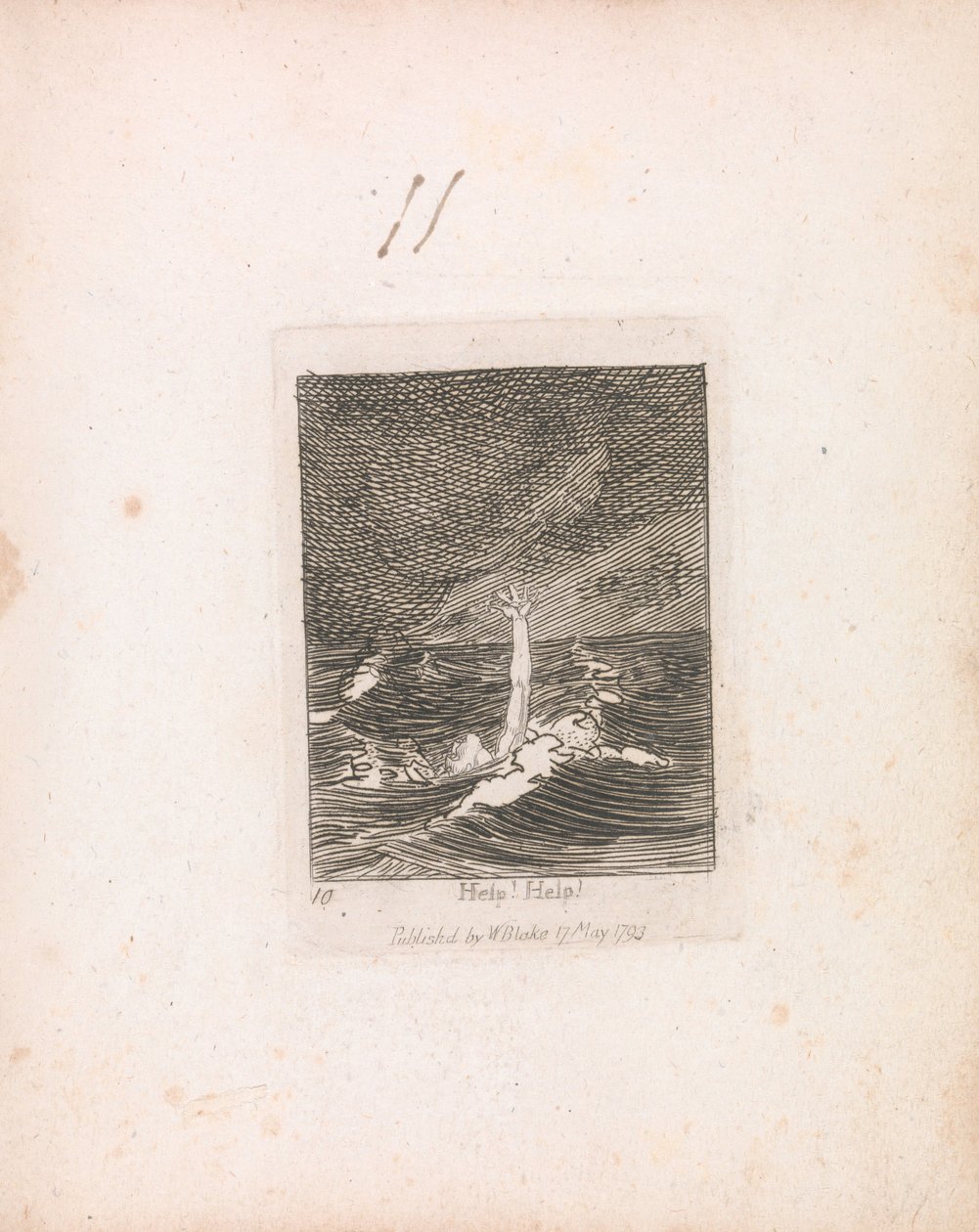 Für Kinder. Die Tore des Paradieses, Tafel 12, Hilfe! Hilfe! von William Blake