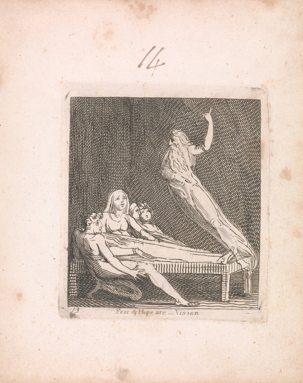 Für Kinder. Die Tore des Paradieses, Tafel 15, Furcht und Hoffnung sind -- Vision von William Blake