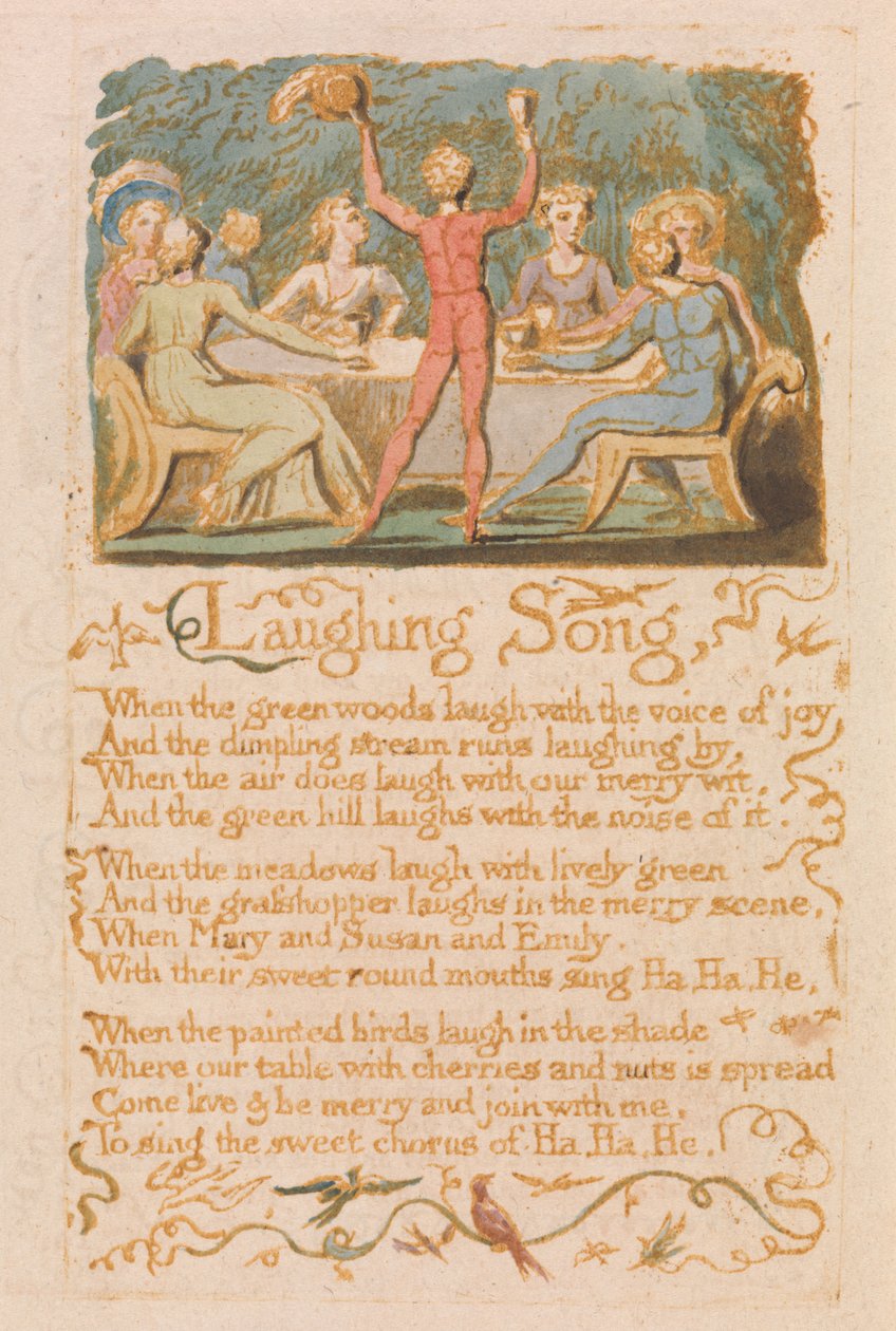 Lied des Lachens, Platte 28 aus Songs of Innocence, 1789 von William Blake