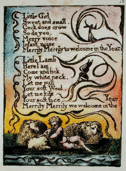 Kleines Mädchen... Illustration aus Lieder der Unschuld und Erfahrung, (Bentley Kopie L) pl.12 (Bentley 23) 1789-94 von William Blake
