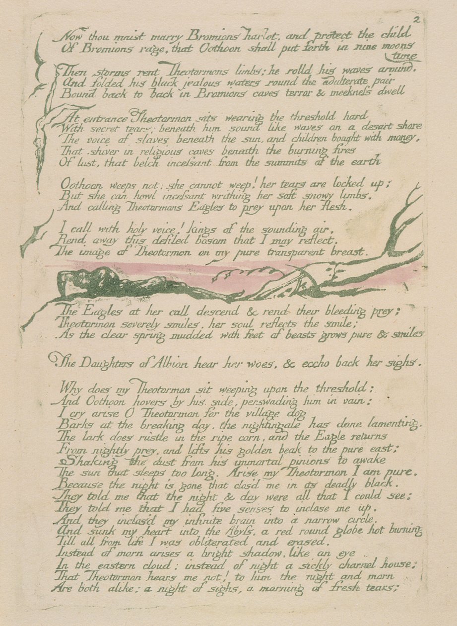 Nun kannst du heiraten, Tafel 4v aus Visions of the Daughters of Albion von William Blake