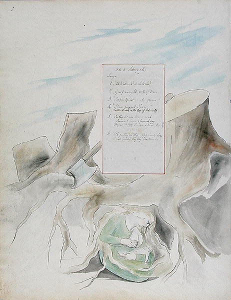 Ode an die Widrigkeiten, Design 36 aus Die Gedichte von Thomas Gray, 1797-98 von William Blake