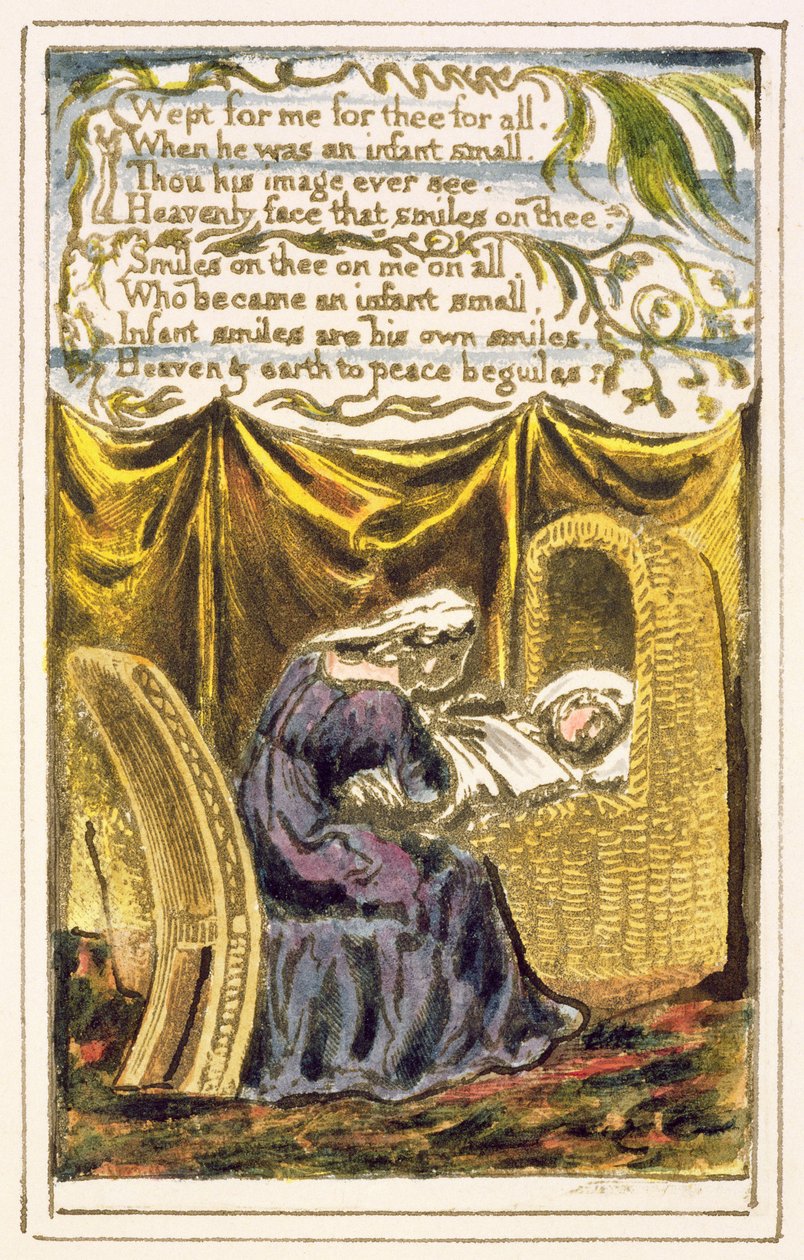 Ein Wiegenlied (Fortsetzung): Platte 16 aus Songs of Innocence and of Experience (Kopie R) um 1802-08 von William Blake