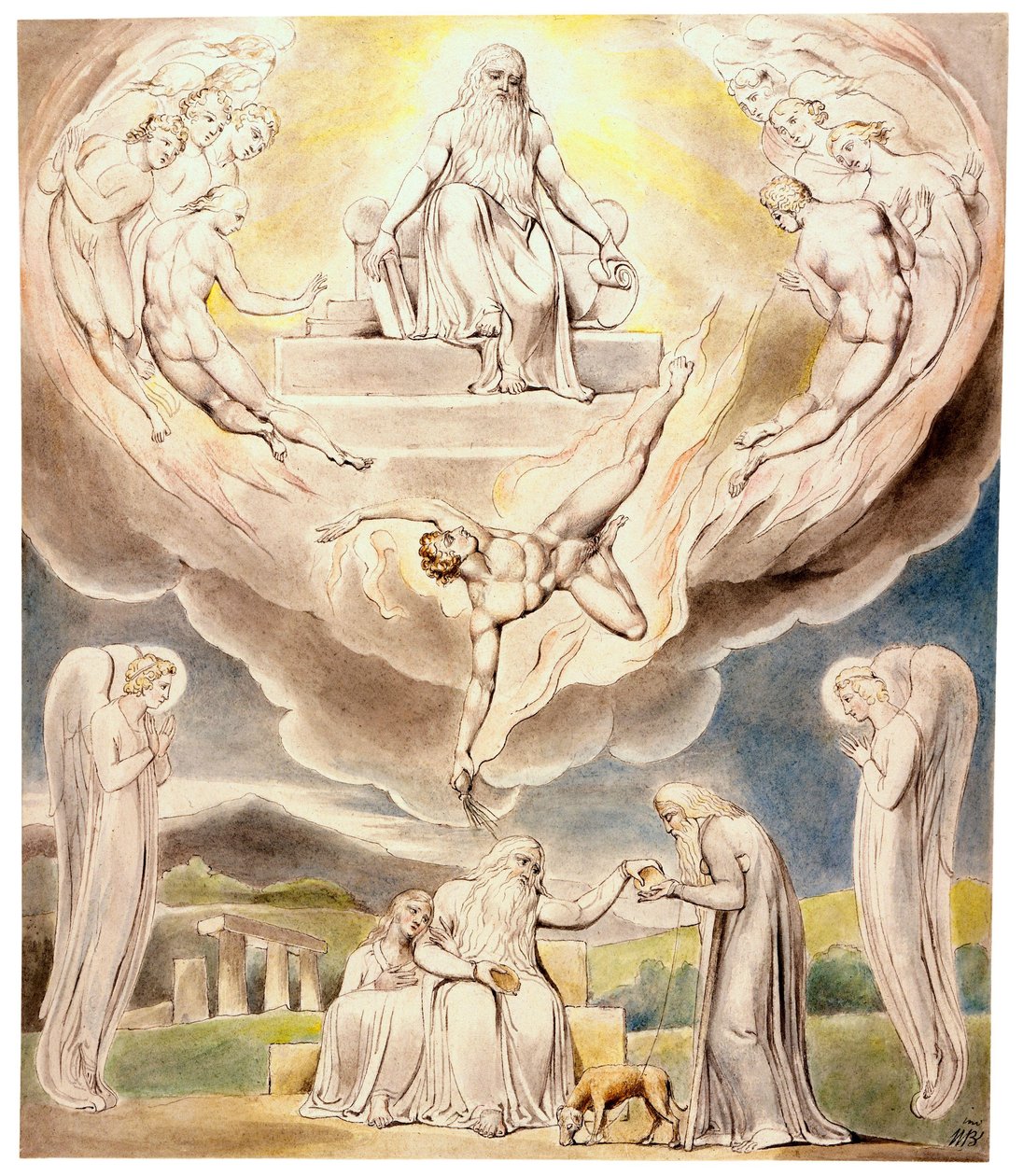 Satan geht aus der Gegenwart des Herrn von William Blake