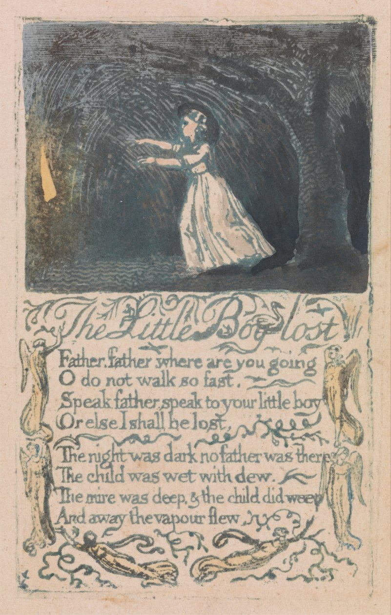 Lieder der Unschuld und der Erfahrung, Platte 16, Der kleine verlorene Junge (Bentley 13) von William Blake