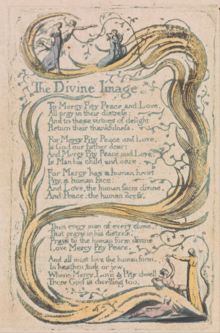 Lieder der Unschuld und der Erfahrung, Platte 24, Das göttliche Bild (Bentley 18) von William Blake