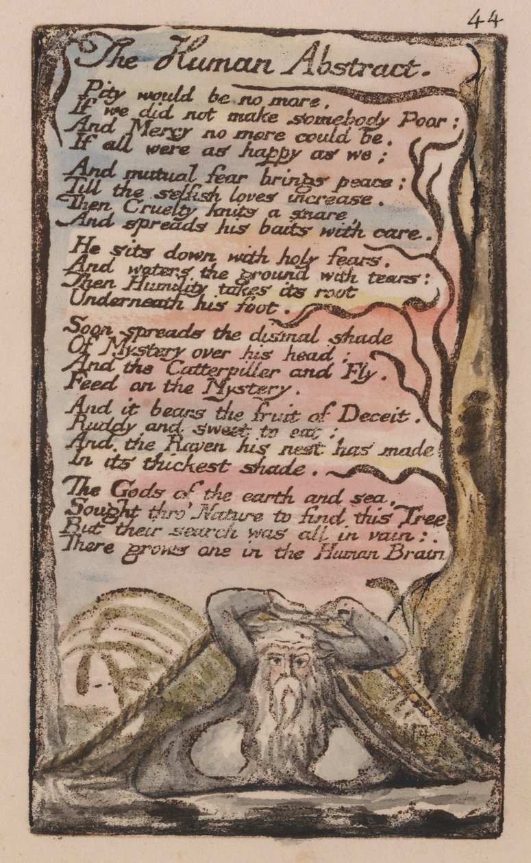 Lieder der Unschuld und der Erfahrung, Platte 44, Der menschliche Abstrakt (Bentley 47) von William Blake
