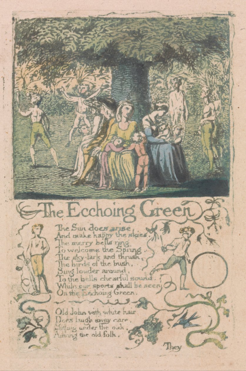 Lieder der Unschuld und der Erfahrung, Platte 8, Das Echoing Green (Bentley 6) von William Blake