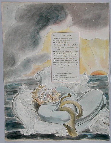 Der Barde, Entwurf 60 aus Die Gedichte von Thomas Gray, 1797-98 von William Blake
