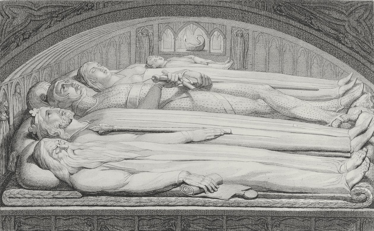Der König, Ratgeber, Krieger, Mutter und Kind im Grab, Illustration aus 