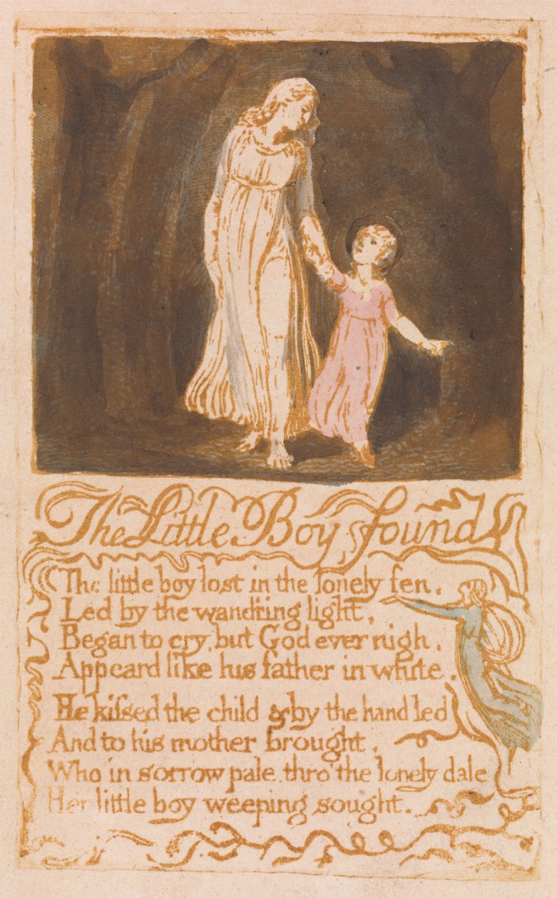 Der kleine gefundene Junge, Platte 21 aus Songs of Innocence, 1789 von William Blake