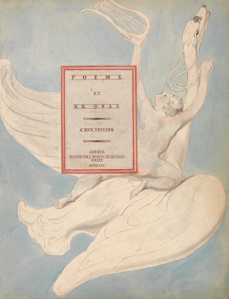 Die Gedichte von Thomas Gray, Design 1, Der pindarische Genius empfängt seine Leier von William Blake