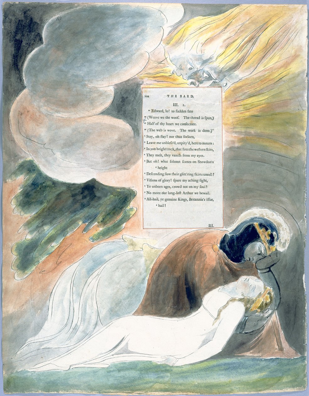 Die Gedichte von Thomas Gray, Design 62, Der Barde 10 von William Blake