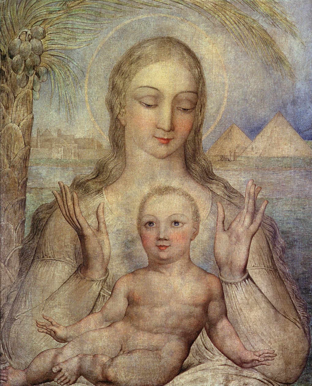 Die Jungfrau und das Kind in Ägypten, 1810 von William Blake