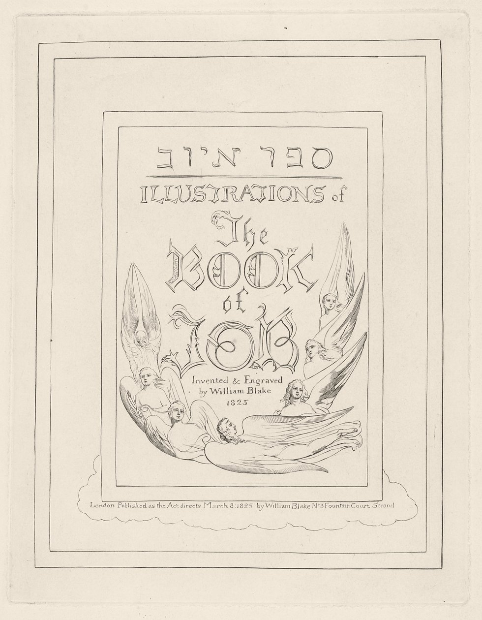 Titelseite aus Illustrationen des Buches Hiob, 1825 von William Blake