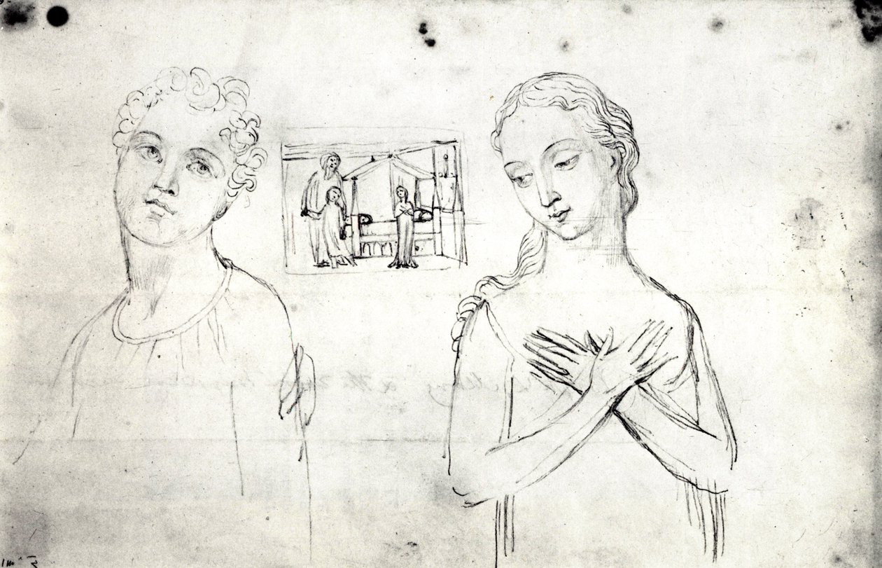 William Blake, Visionäre Köpfe von Joseph und Maria von William Blake