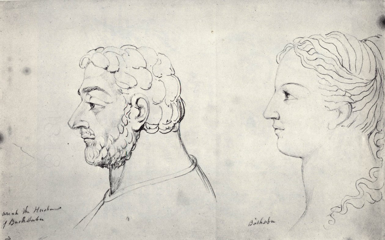 William Blake, Visionäre Köpfe von Uriah und Bathseba von William Blake