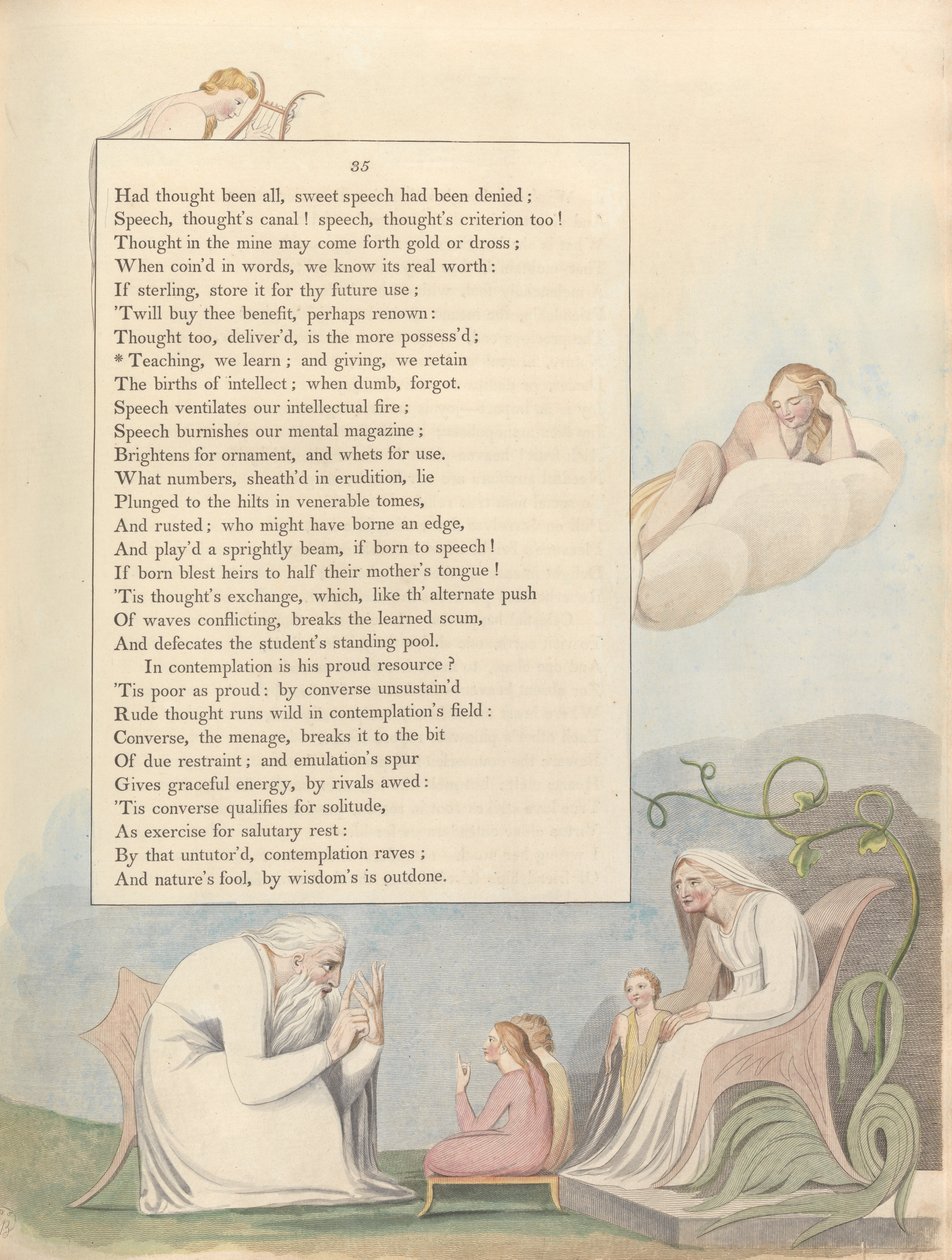 Youngs Nachtgedanken, Seite 35, Lehrend lernen wir; und gebend behalten wir von William Blake