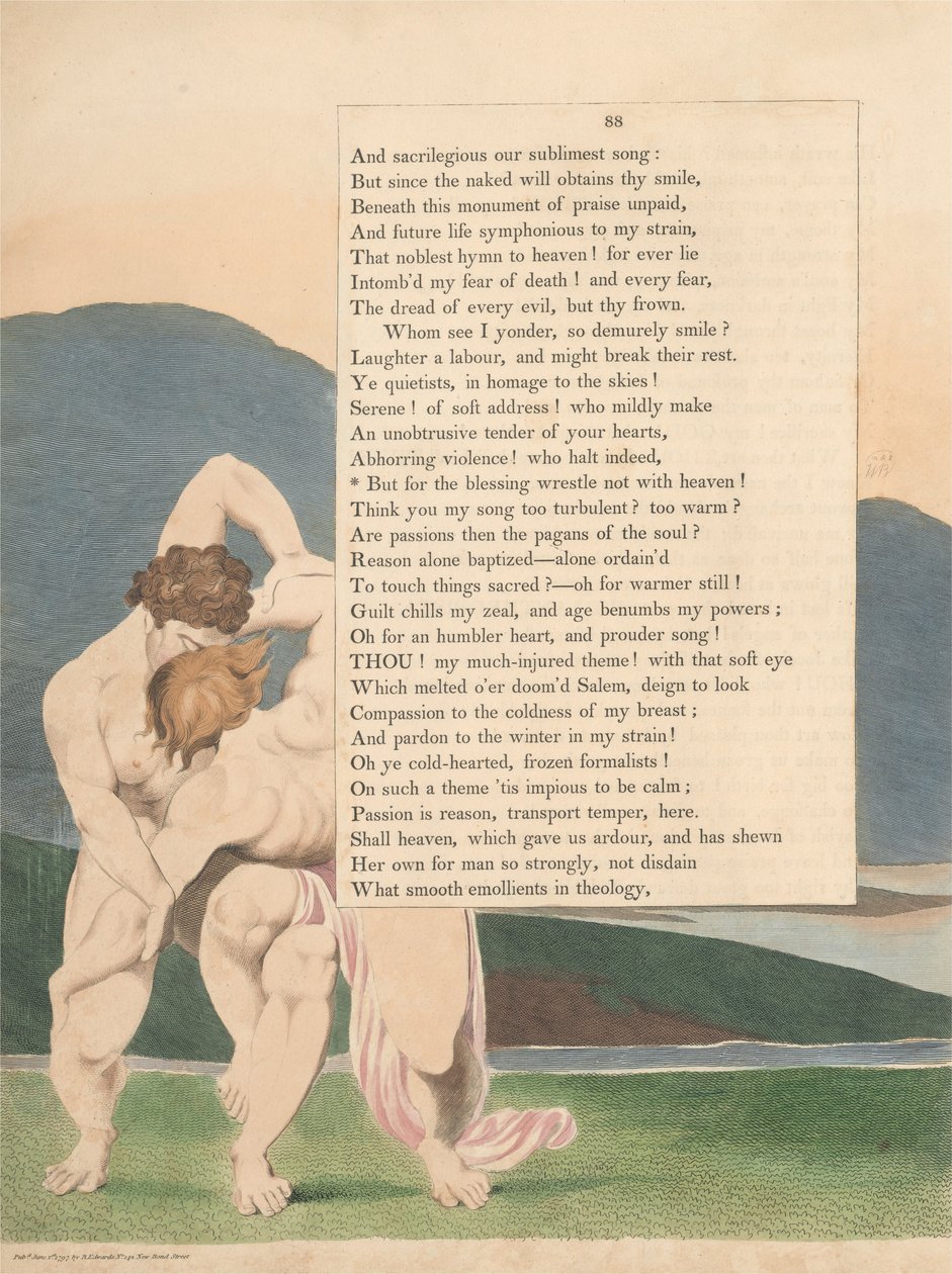 Youngs Nachtgedanken, Seite 88, Aber für den Segen kämpfe nicht mit dem Himmel von William Blake