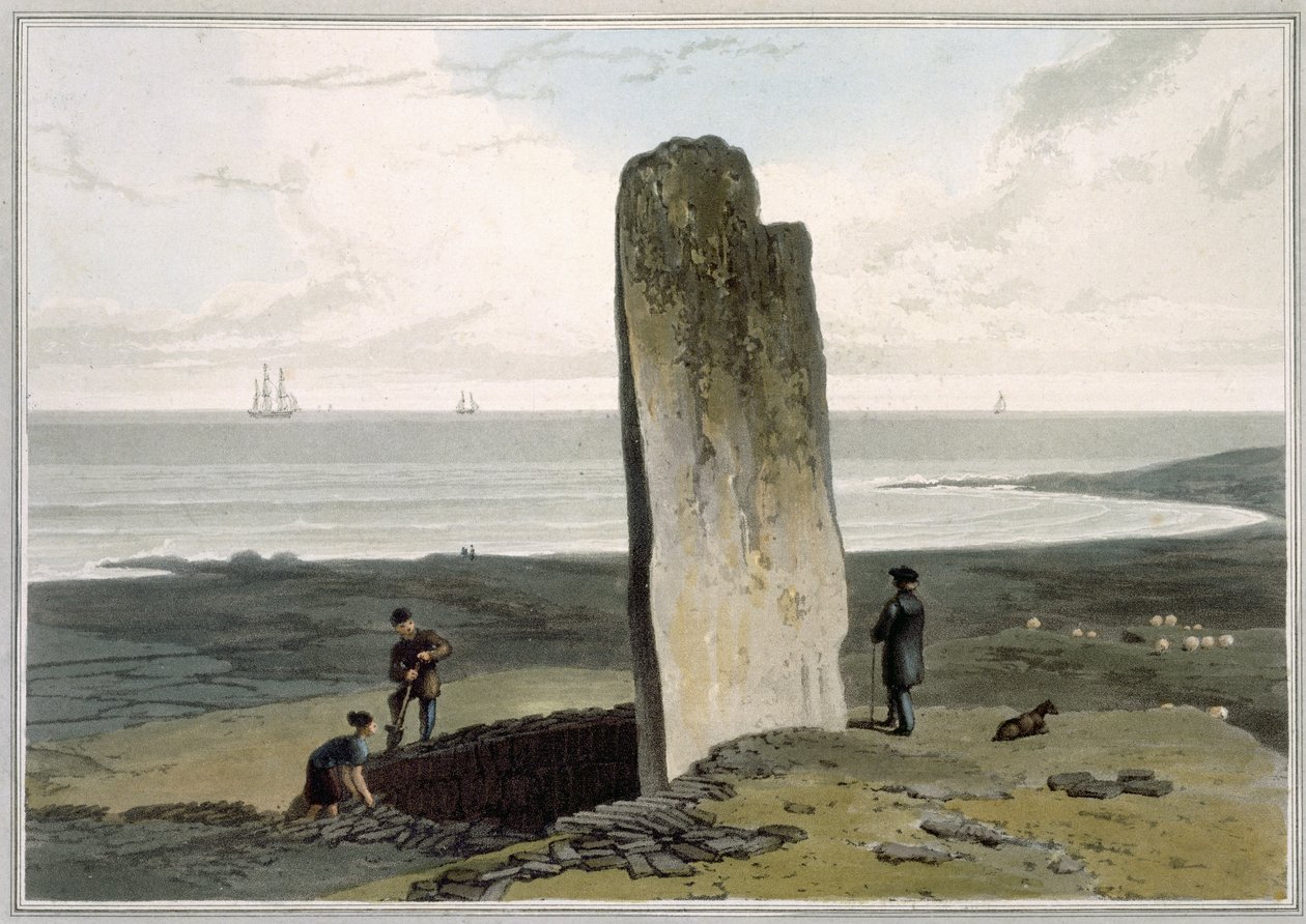 Druidischer Stein bei Strather nahe Barvas, Isle of Lewis, aus Band IV von 