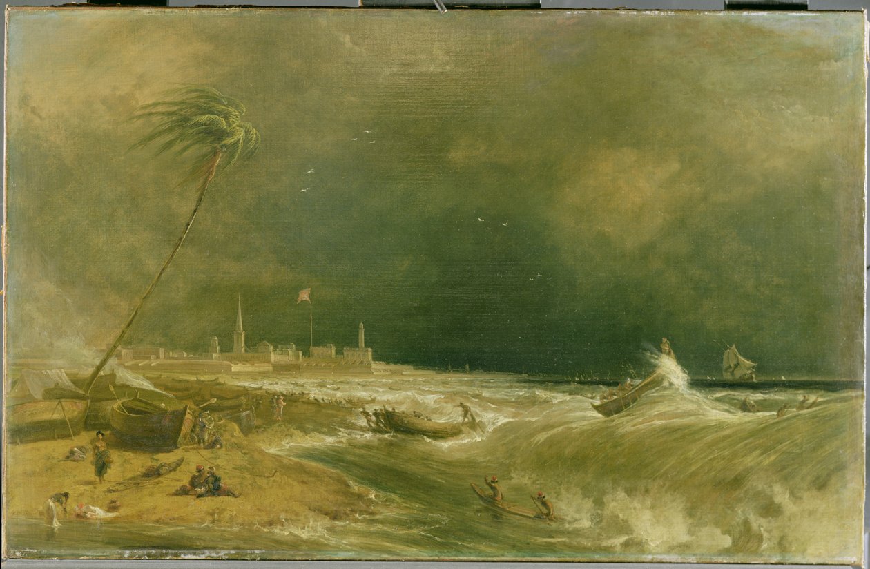 Madras oder Fort St. George in der Bucht von Bengalen - Ein Sturm zieht vorbei, 1833 von William Daniell