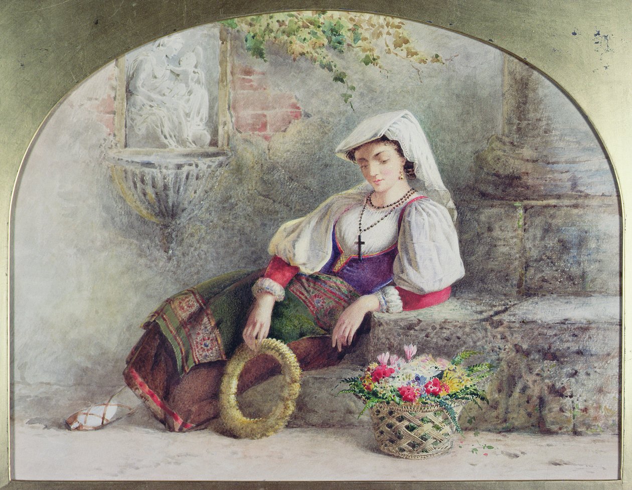 Eine Contadina ruht sich aus von William Linnaeus Casey