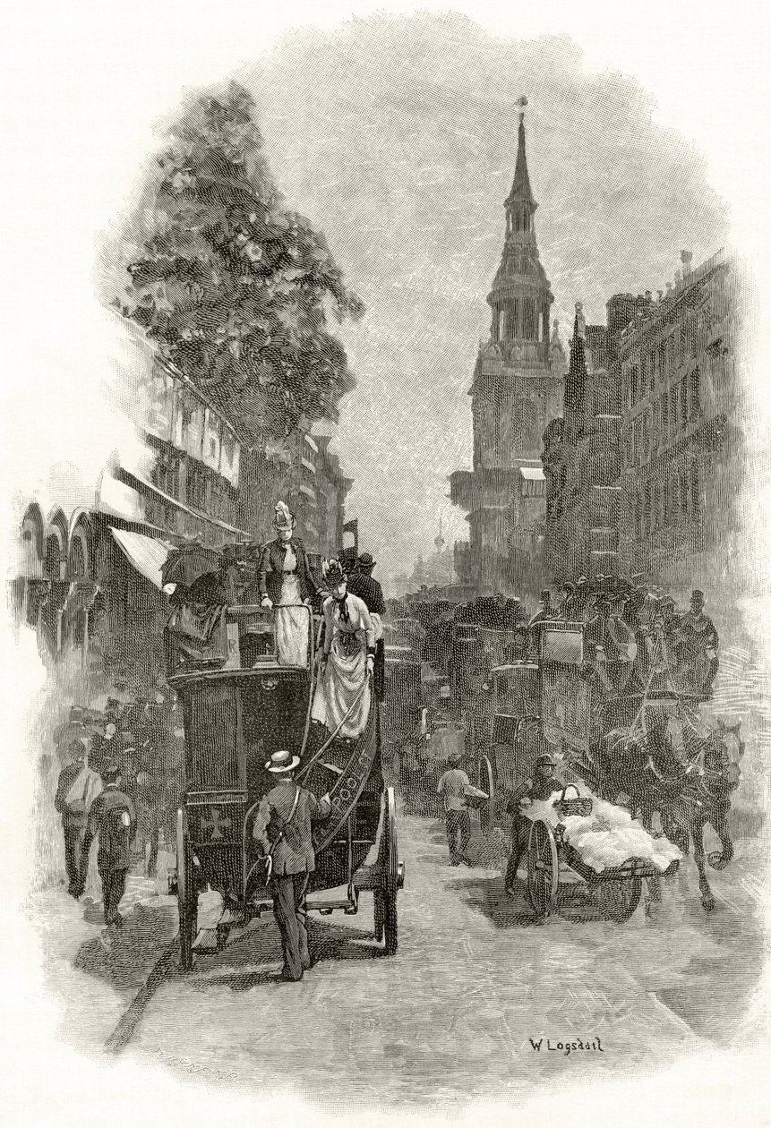 Cheapside und Bow Church Steeple, aus 