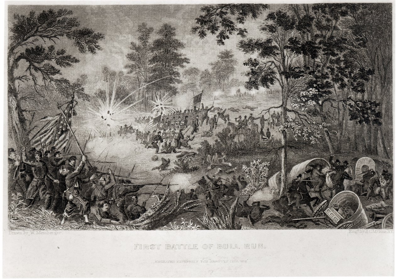 Die erste Schlacht von Bull Run, 21. Juli 1861, gestochen von J.C. McRae von William Momberger