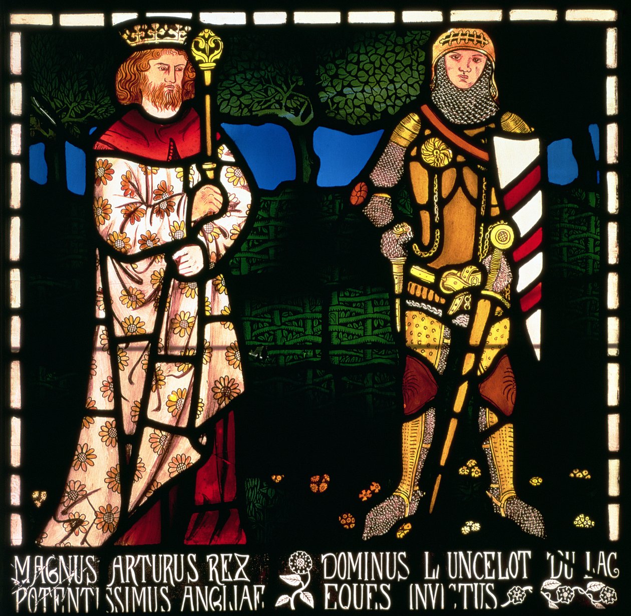 König Artus und Sir Lancelot, 1862 von William Morris