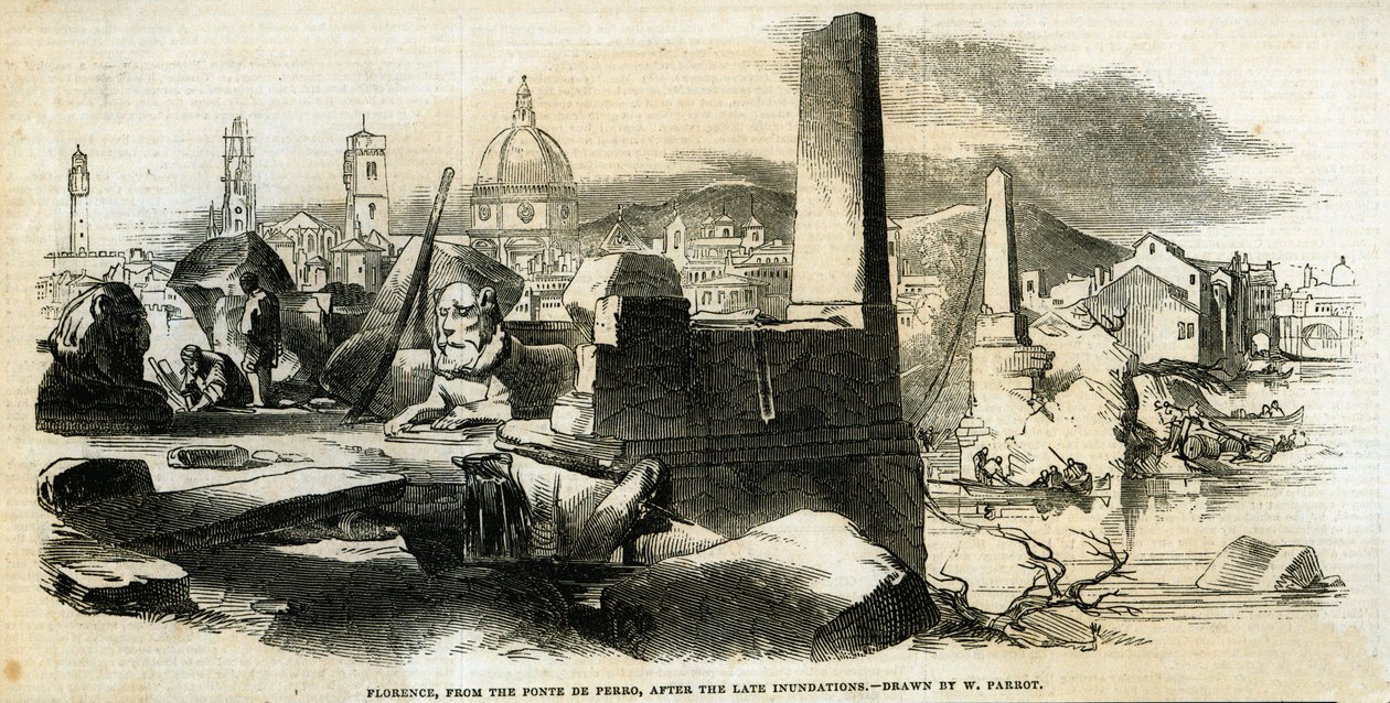 Florenz, von der Ponte de Perro, nach späten Überschwemmungen, aus 