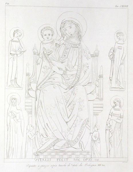 Madonna und Kind mit St. Agatha, St. Katharina, St. Agnes, St. Apollonia nach der Originalzeichnung von Jean Baptiste Louis Georges Seroux D