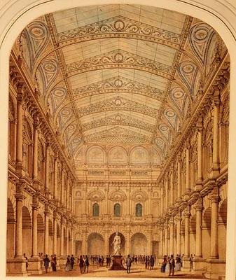 Entwurf für die Überdachung des Hofes der Royal Exchange, 19. Jahrhundert von William Tite
