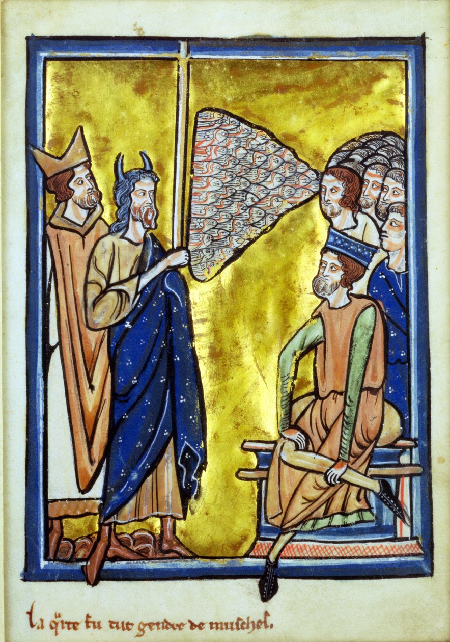 Die vierte Plage Ägyptens, aus einem Buch der Bibelbilder, ca. 1250 von William de Brailes  