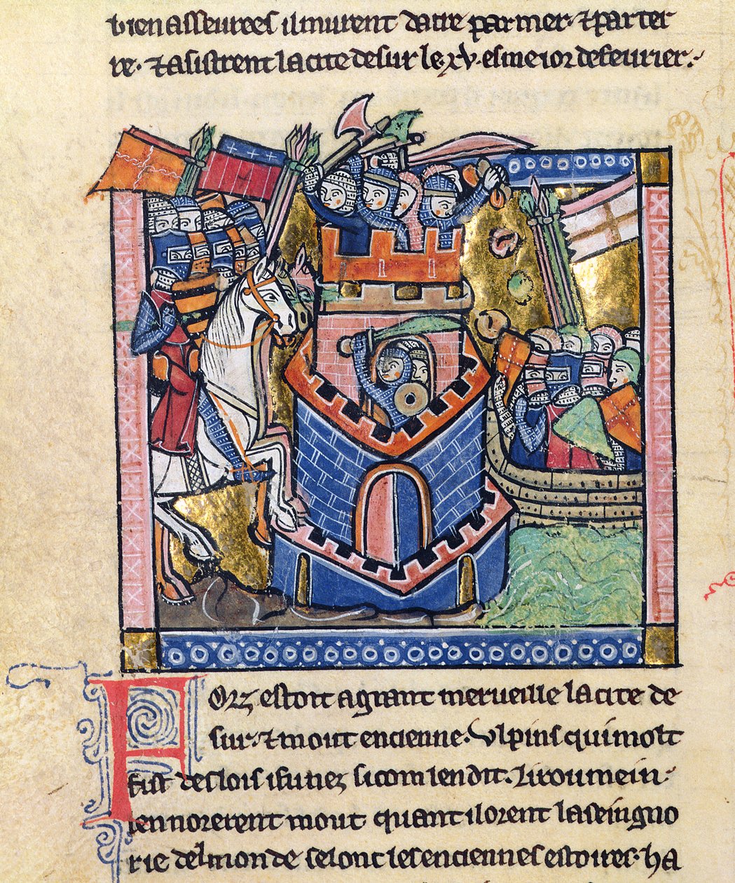 Belagerung von Tyrus durch die venezianische Flotte und Kreuzritter, aus der Estoire d
