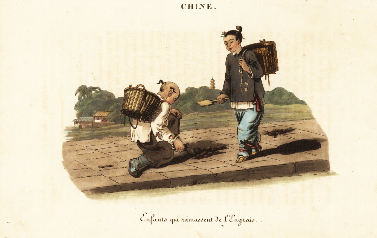 Chinesische Kinder sammeln Pferdemist von William (after) Alexander