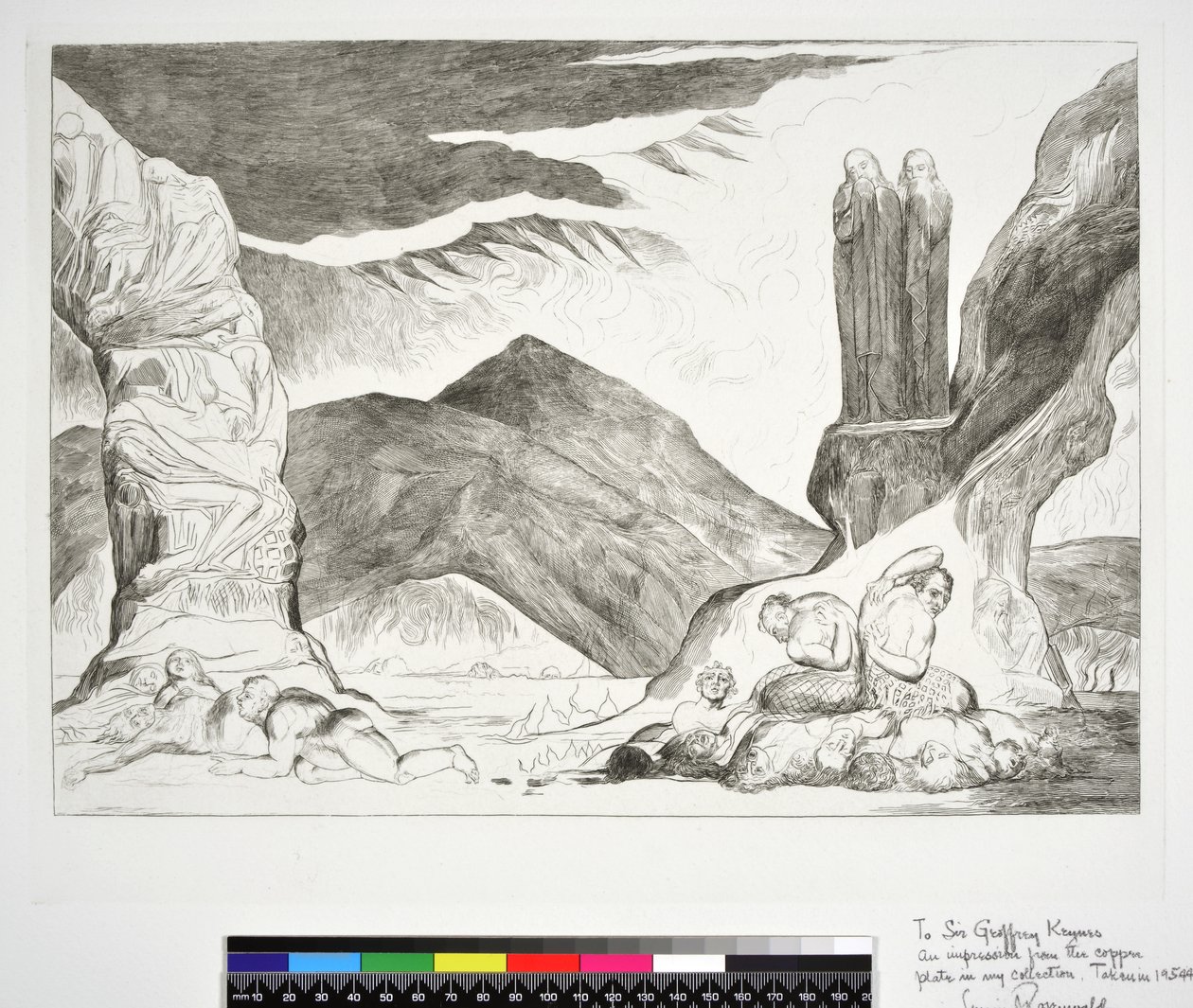 Der Kreis der Fälscher: Dante und Virgil bedecken ihre Nasen wegen des Gestanks, Inferno, Gesang XXIX, Illustration zur 